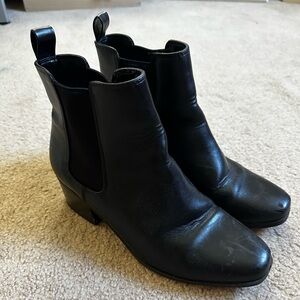 Black Heeled Leather Boots